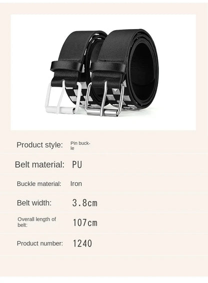 Width 3.8cm Hip-hop Punk Women's Belt Fashion Trend All-match Jeans Accessories Girdle Music Festival Y2k Girl Pu Waistband