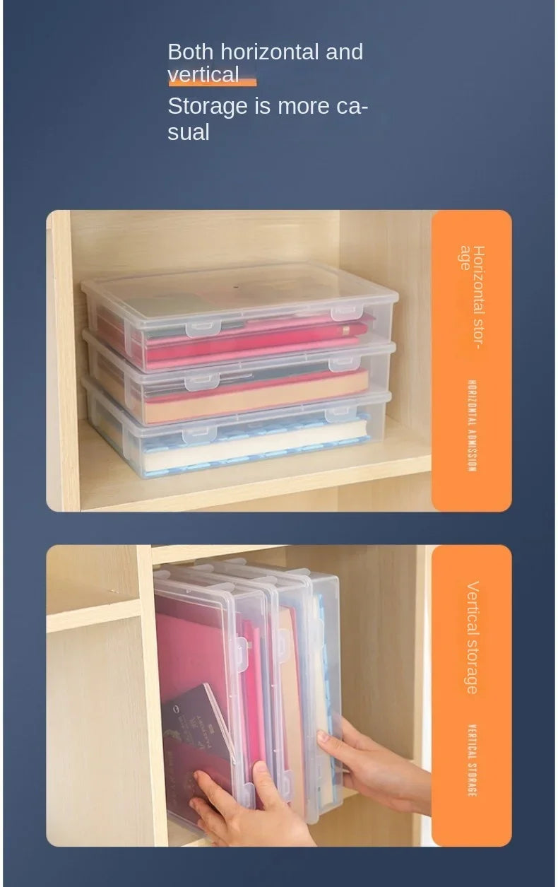 Document Organizer Organized Storage Box Simplicity Certificate File Container Dust Proof A4 Organizing Box Dropshipping