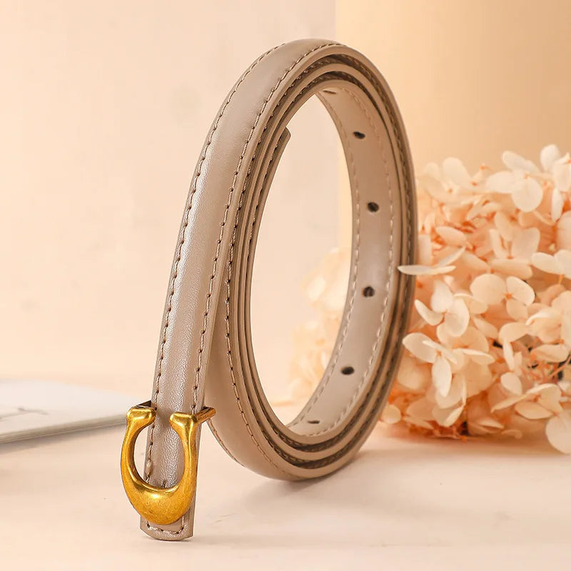 C-shaped Smooth Buckle Simple Women's Soft Durable Belt Fashion Women's Clothing Accessories Paired With Business Casual Belt