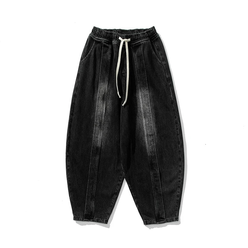 Baggy Cargo Jeans Trousers New Retro Loose Denim Harem Pants High Street Straight Loose Wide Leg Jeans Cowboy Lantern Pants