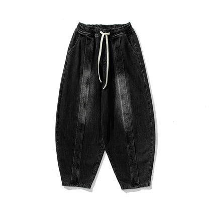 Baggy Cargo Jeans Trousers New Retro Loose Denim Harem Pants High Street Straight Loose Wide Leg Jeans Cowboy Lantern Pants