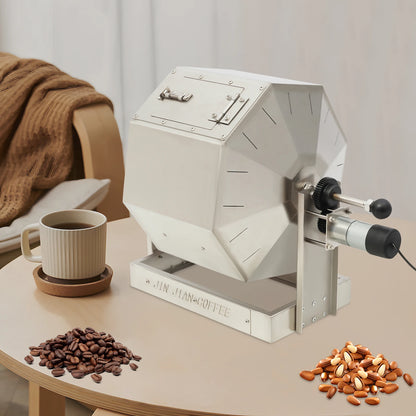 3.83gal Electric Coffee Bean Roaster with Speed Controller Gas Direct Fire Coffee Roaster Machine Stainless Steel Peanut Roaster