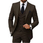 Slim Fit 3-Piece Men's Suit Set for Office Formal Business Wedding Groom Tuxedos Jacket Vest Pants Casual Male Men Clothing