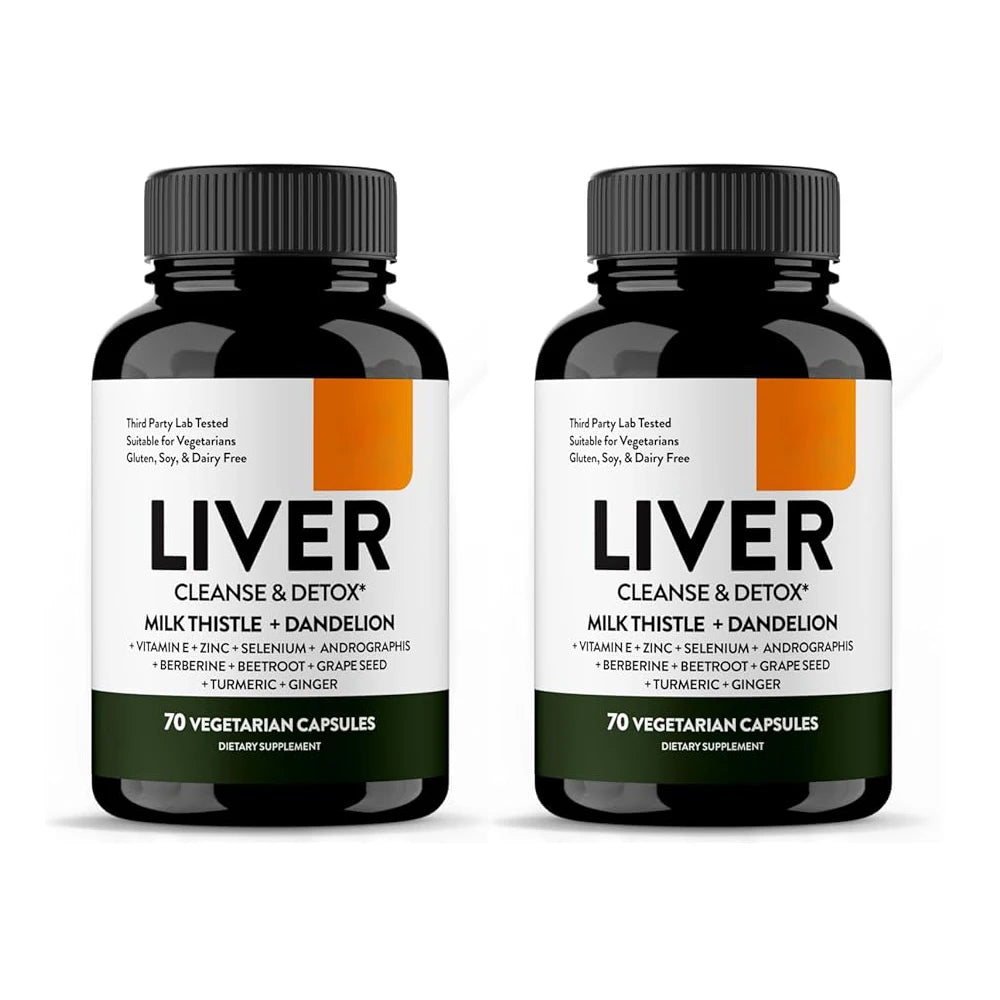 Liver Cleanse Detox & Repair Support Capsules with Milk Thistle & Dandelion Root | Herbal Supplement Pills for Liver Health