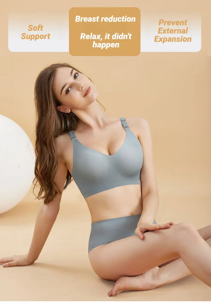 Women'S Seamless Bras Ladies Thin Style Soft Breastfeeding Bra Underwear Comfortable Lingerie Gather Support Plus Size