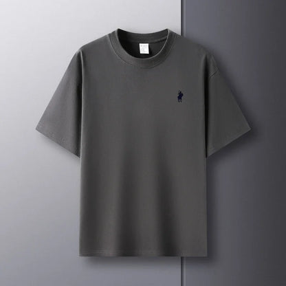 100% pure cotton short sleeve round neck men's T-shirt hot selling luxury brand summer exquisite pony embroidery breathable top