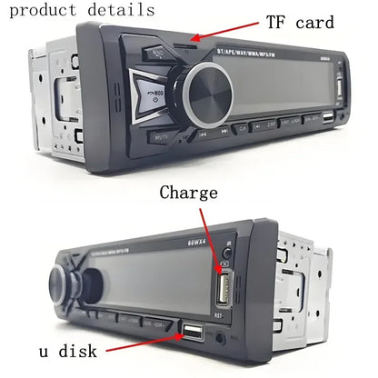 12V 1din Car MP3 Player Dual USB Bluetooth Stereo Radio Audio FM TF AUX IN Receiver in Dash Multimedia Player with remote