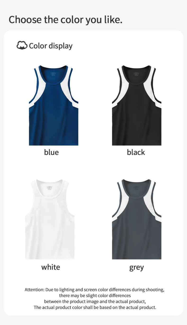 Vest Men's Comfortable Breathable Sling Hurdle Short-Sleeved Young Boys Sports Running Sleeveless T-Shirt Bottoming Shirt Unders