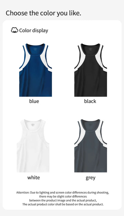 Vest Men's Comfortable Breathable Sling Hurdle Short-Sleeved Young Boys Sports Running Sleeveless T-Shirt Bottoming Shirt Unders
