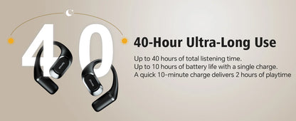 Ohayo Open-Ear Earphones Ear Hooks Wireless Bluetooth 5.4 Headphones IPX6 Waterproof Air conduction Sports Earbuds TWS with Mic