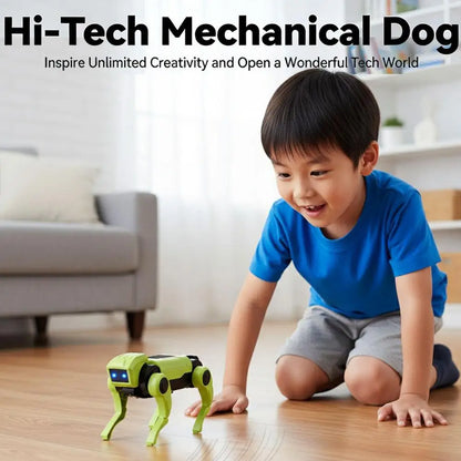 Electric Walking Mechanical Dog with Blue LED Lights Cool Quadruped Robot Pet Bionic Puppy Toy Birthday Gift for Smart Kids