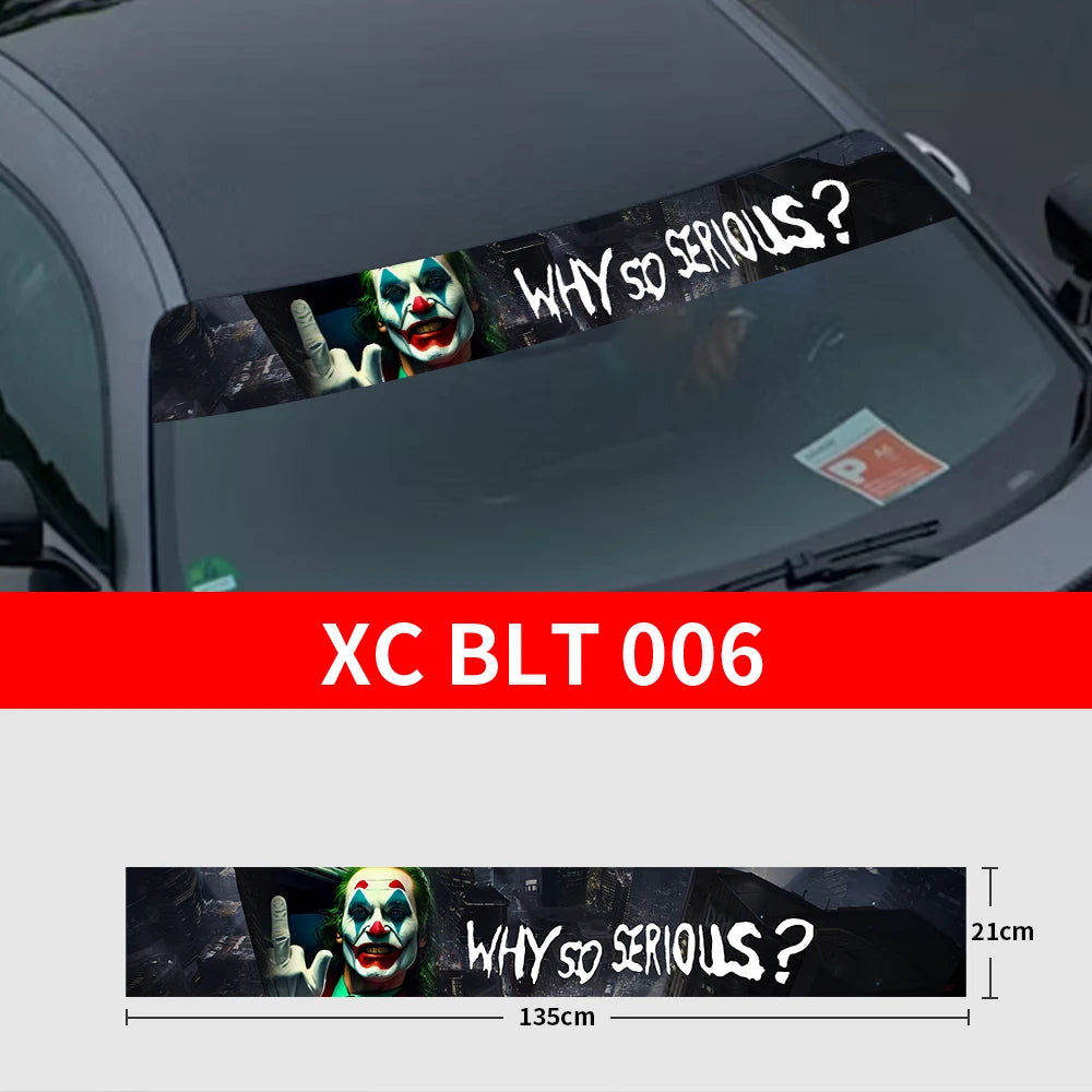 Why So Serious Car Sticker funny Joker Front Windshield Decal Vinyl Car Accessories Decor Car shade decoration DIY Stickers