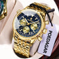 POEDAGAR Luxury Fashion Men Watch Stainless Steel Waterproof Luminous Quartz Male Clock Date Chronograph Military Men's Watches