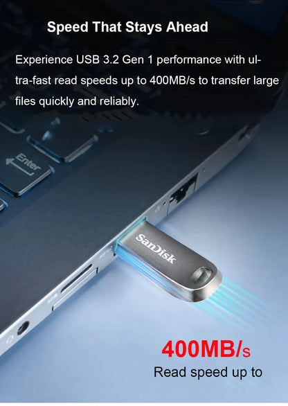 SanDisk 100% Oryginalny, Prawdziwy Ultra Luxe USB 3.2 Pendrive USB 32GB 64GB 128GB 256GB Pamięć Flash Full Metal Jacket