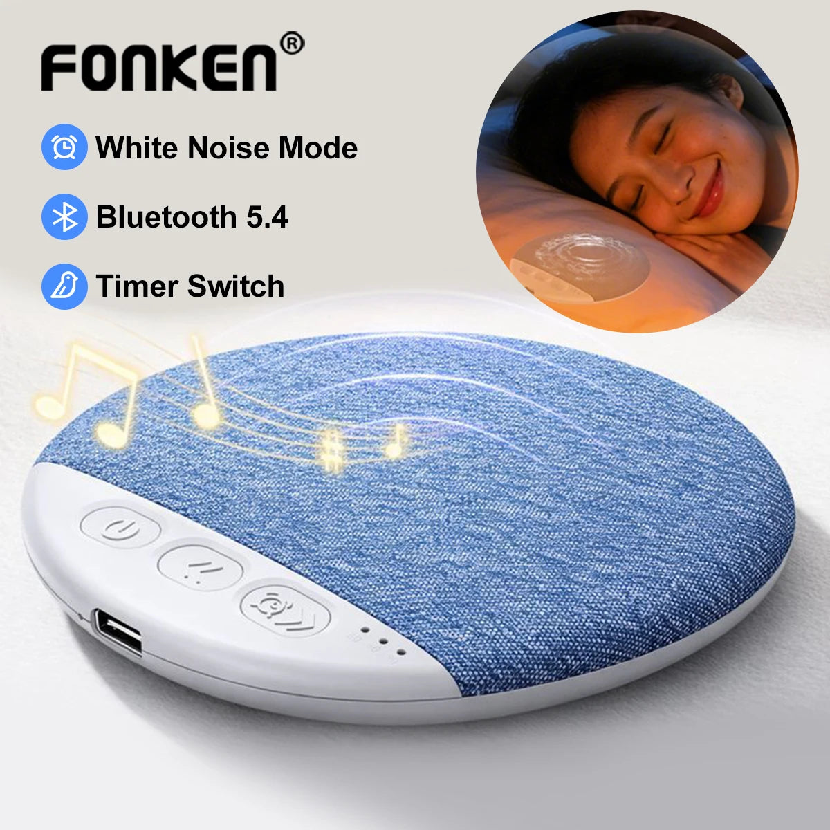 Niezwykle cienki głośnik podpoduszkowy Bluetooth z Bluetooth 5.4, głośnik podpoduszkowy Bluetooth z przewodnictwem kostnym na prezent do spania