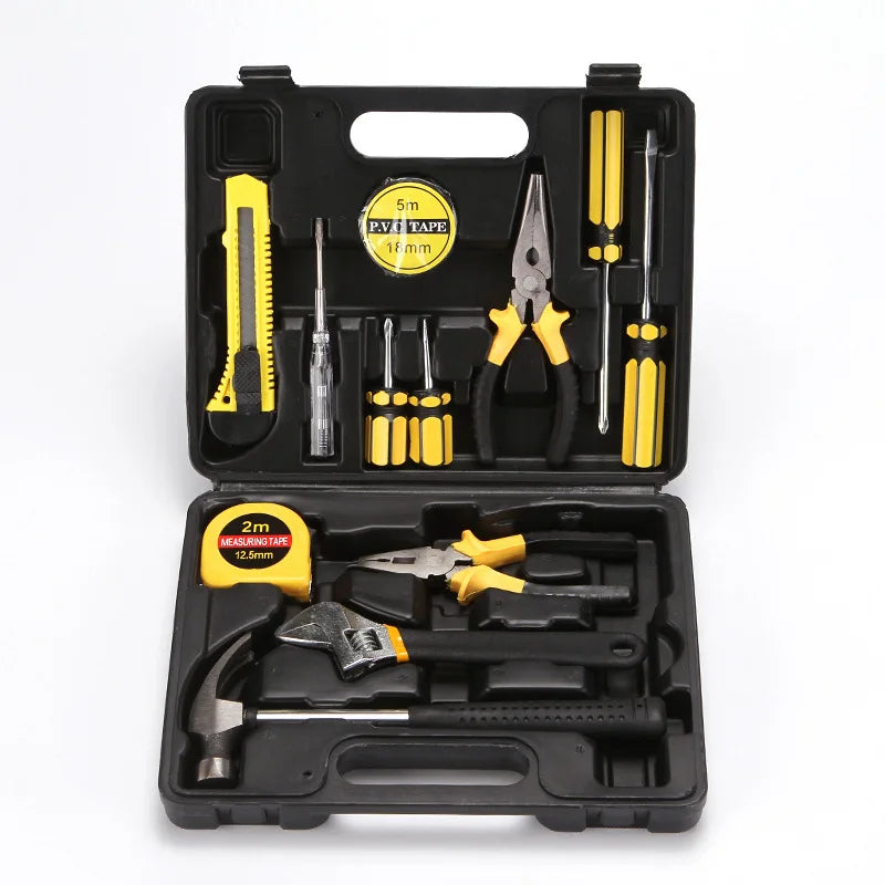 Tools Set General House hold Hand Tool Kit with Plastic Toolbox Storage Case Used to Car repair And home Repair