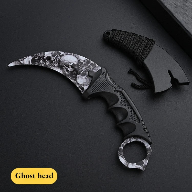 24styles Skin Karambit Precision Die Casting Stainless Steel Model Safety Outdoor Coaplay Claw Knives Collectible Game Toys Boys