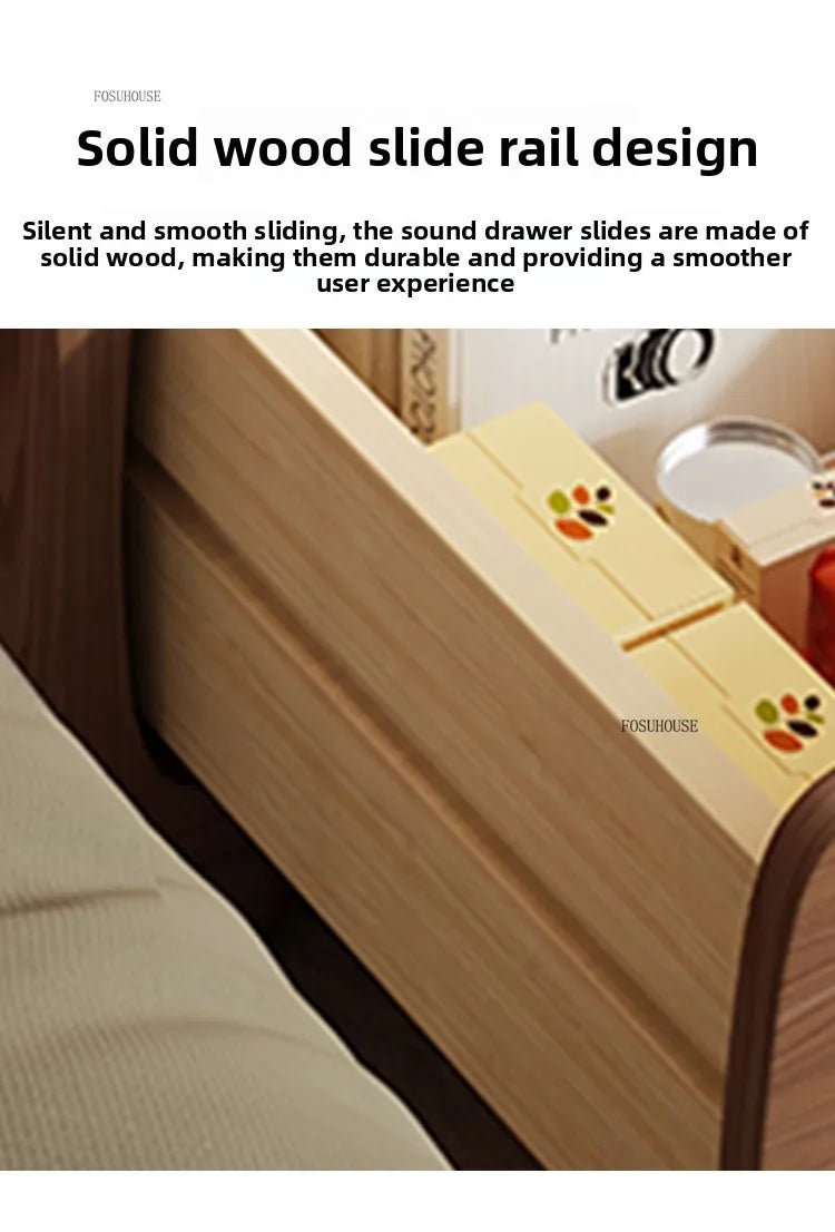 Cartoon Panda Solid Wood Children's Nightstands for Home Child's Bedside Tables Narrow Kid's Bedside Cabinets Children Furniture