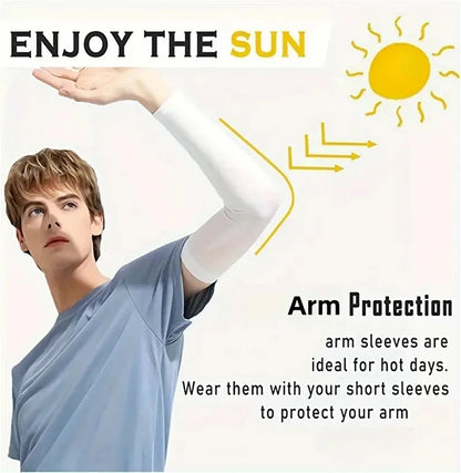 2025 New Unisex UV Resistant Arm Protection Ice Silk Sleeves for Outdoor Sports Sun Protection Breathable Ice Sleeves