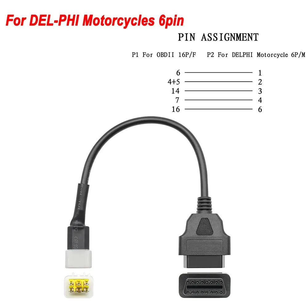 ELM327 V1.5 for Yamaha for Honda EFI Motorcycle Diagnostic Tool 3+4pin & 6pin to 16PIN OBD2 Cable Scanner Fault DiagnosisTool