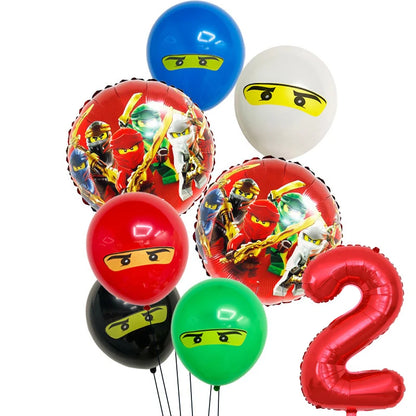 Ninja Birthday Party Decoration Tableware Set Tablecloth Plate Balloon  Cups Napkins Backdrop Banner Cake Toppers Party Supplies