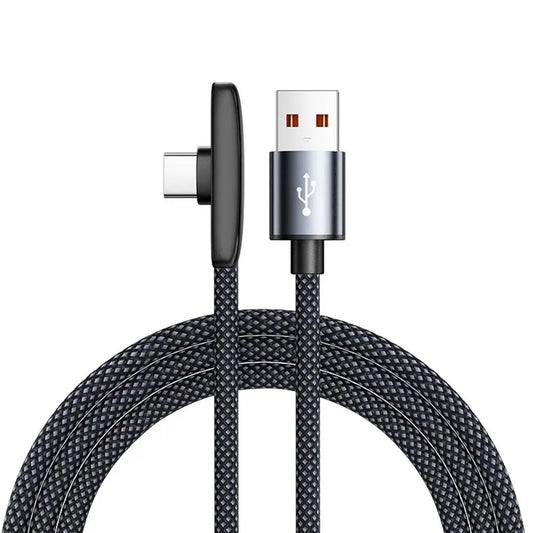 100W USB C Fast Charging Charger Cord 90 Degree Right-angle Elbow Type-C Weave Data Cable 1/1.5/2M For Samsung Android Devices