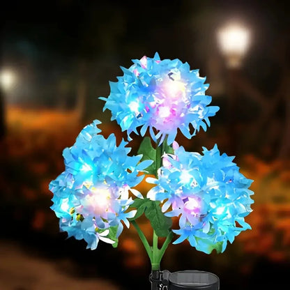 Solar Hydrangea Flower Lights For Outdoor Courtyard Decoration, LED Simulation Flower Lights, Solar Lawn Lights for Garden Decor