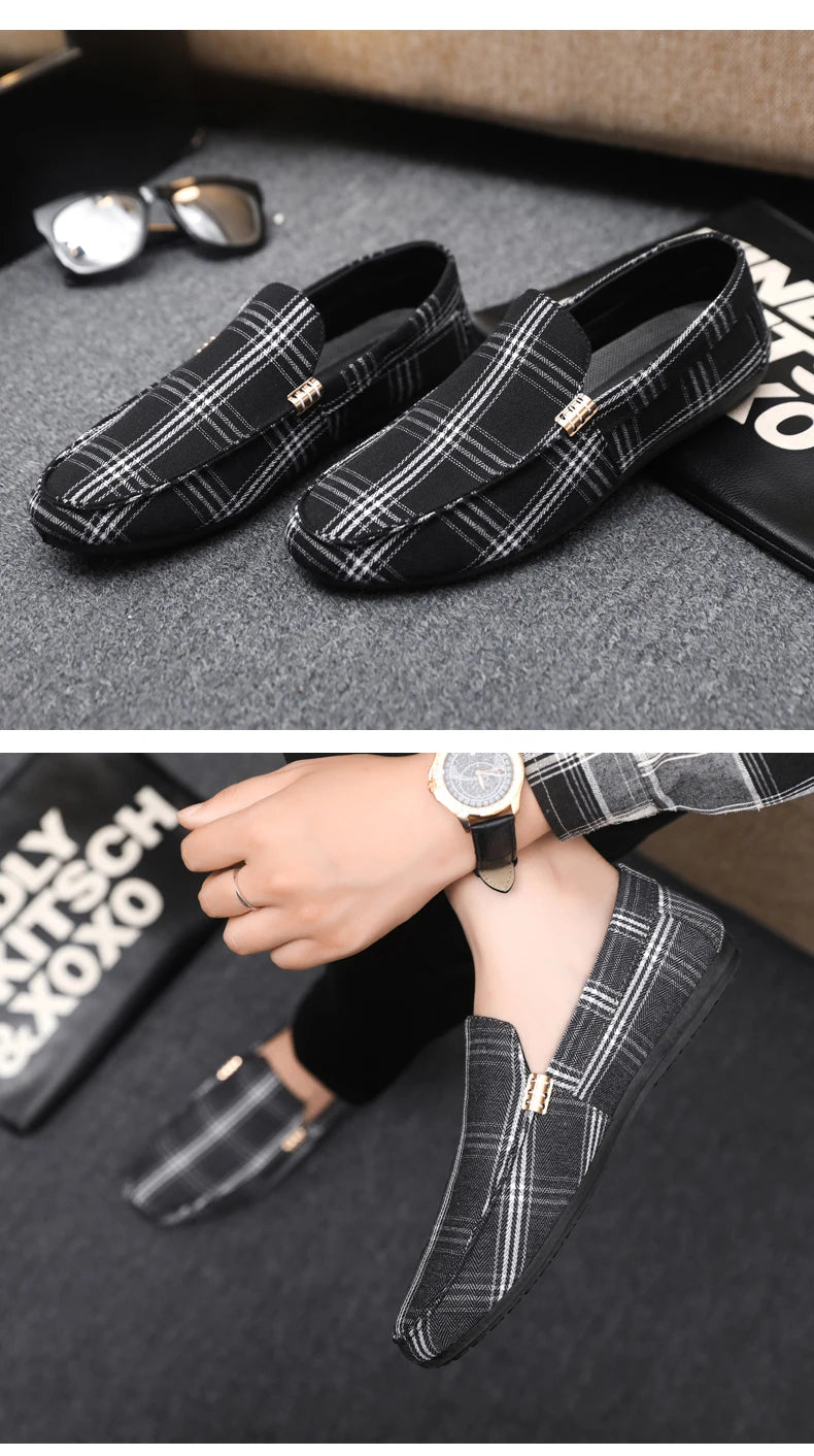 Classic Design Loafers Men Summer Slip-on Men's Casual Shoes Breathable Flat Shoes Comfy Non-slip Driving Shoes Man Moccasins