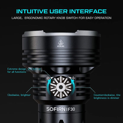 Sofirn IF30 12000lm SFT40 LED Flashlight Powerful 32650 Battery Lanterna USB C Rechargeable Torch Outdoor Light IPX8 Waterproof