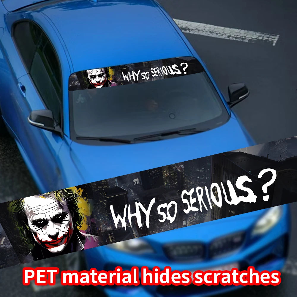 Why So Serious Car Sticker funny Joker Front Windshield Decal Vinyl Car Accessories Decor Car shade decoration DIY Stickers