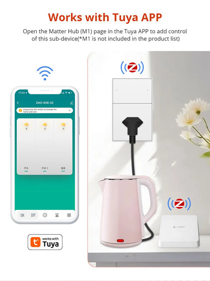 Zemismart Zigbee Brazil Outlet 10A 20A Brazilian Socket Work with Tuya Smart life Google Home Smartthings Homekit Control via M6
