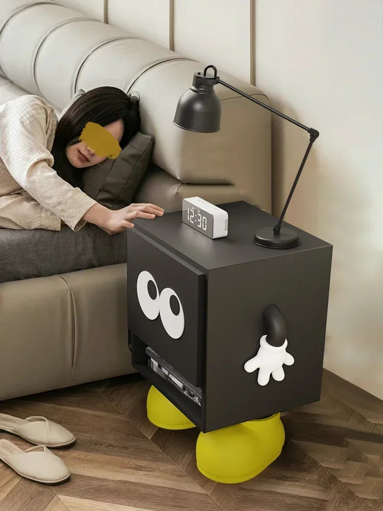 #Cute big eyes children bedside table bedroom bedside storage lockers cartoon creative bedside cabinet boys and girls
