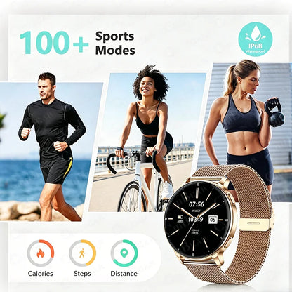 7.6MM Smart Watch 1.32'' AMOLED HD Screen Men Women Sports Watches LED Flashlight BT Call Heart Rate Health Care Smartwatch 2026