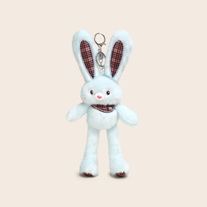 30cm Cute Pull-out Rabbit Plush Toy Keychain Creative Plush Ear Pulling Bunny Pendant Bag Charm Kids Stress Relief Gift