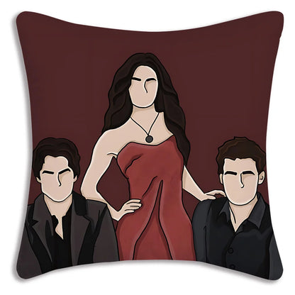 Hot American TV series Vampire Diaries Pillow Covers Sofa Decorative Home Double-sided Printing Short Plush Cute Cushion Cover