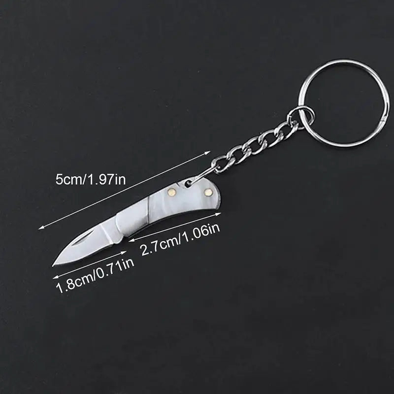 Mini Folding Knife Pendant Keychains Outdoor Hiking Camping Portable Penknife Keyrings Peel Fruit Tools Small Gifts Souvenir