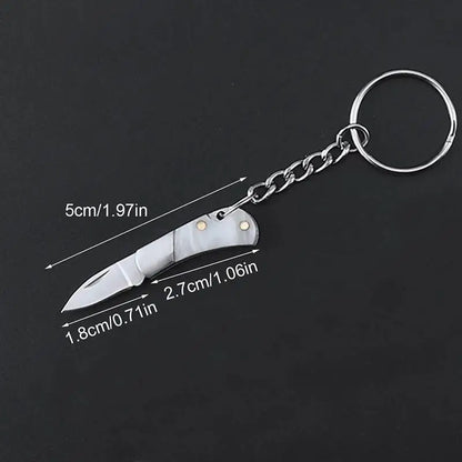 Mini Folding Knife Pendant Keychains Outdoor Hiking Camping Portable Penknife Keyrings Peel Fruit Tools Small Gifts Souvenir