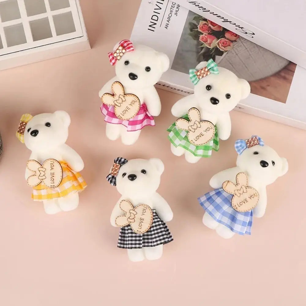 10pcs/bag Foam Bear Bear Plush Foam Toys Plush Animal Cartoon Mini Bear Flower Bouquet 10cm Plush Doll Cartoon Bouquet Doll