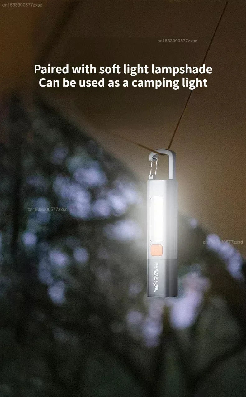 Mijia Outdoor Flashlight Portable Strong Light Variable Focus with Floodlight Side Lights Long Range Rechargeable Flashlight