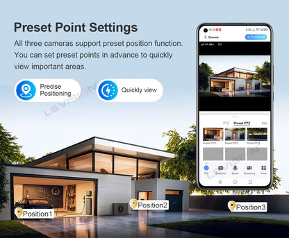 LS VISION 4G / WiFi Solar Camera 3Lenses Outdoor 15MP 4K Low Power Battery IP Camera PIR Night Vision V380 Pro CCTV Security