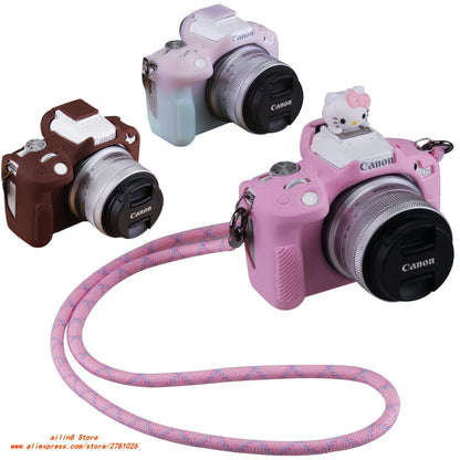 for Canon EOS-R100 Camera Soft Case R50 Silicone shell protective cover Prevent scratching the camera bag One shoulder neck bag