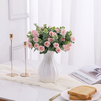 15 heads Artificial Silk Rose Flowers Bridal Bouquet for Home Wedding Floral Arrangement Garden Artificial Flowers DIYGift Decor