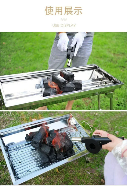 BBQ Fan Air Blower Fast Fire Starter Portable Manual Hand Crank for Outdoor Picnic Camping Cooking Barbecue Charcoal Grills Stov