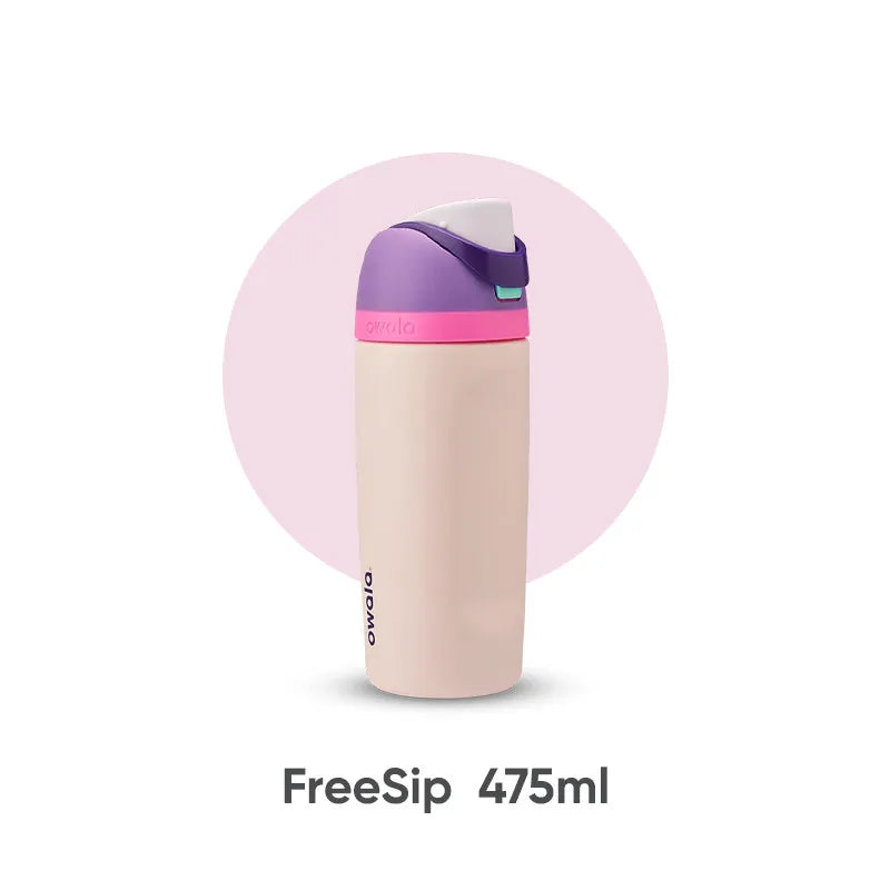 Owala Freesip insulated cup new straw cup stainless steel water cup portable cup 475ml，BPA-Free，16oz