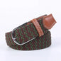 Women Casual Knitted Elastic Belt Pin Buckle Webbing Strap Woven Canvas Braided Stretch  - Belts for Men