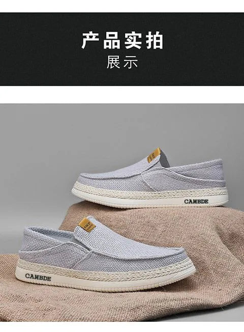 Summer Casual Loafers Men Breathable Slip On Casual Shoes for Men Classic Linen Canvas Sneakers Male Light Flats Lazy Shoes