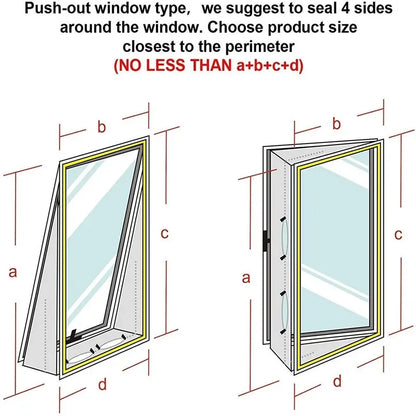 Universal Window Seal, Portable, Air Conditioner And Tumble Dryer with Zip and Adhesive Fastener Works,Waterproof Window Seal
