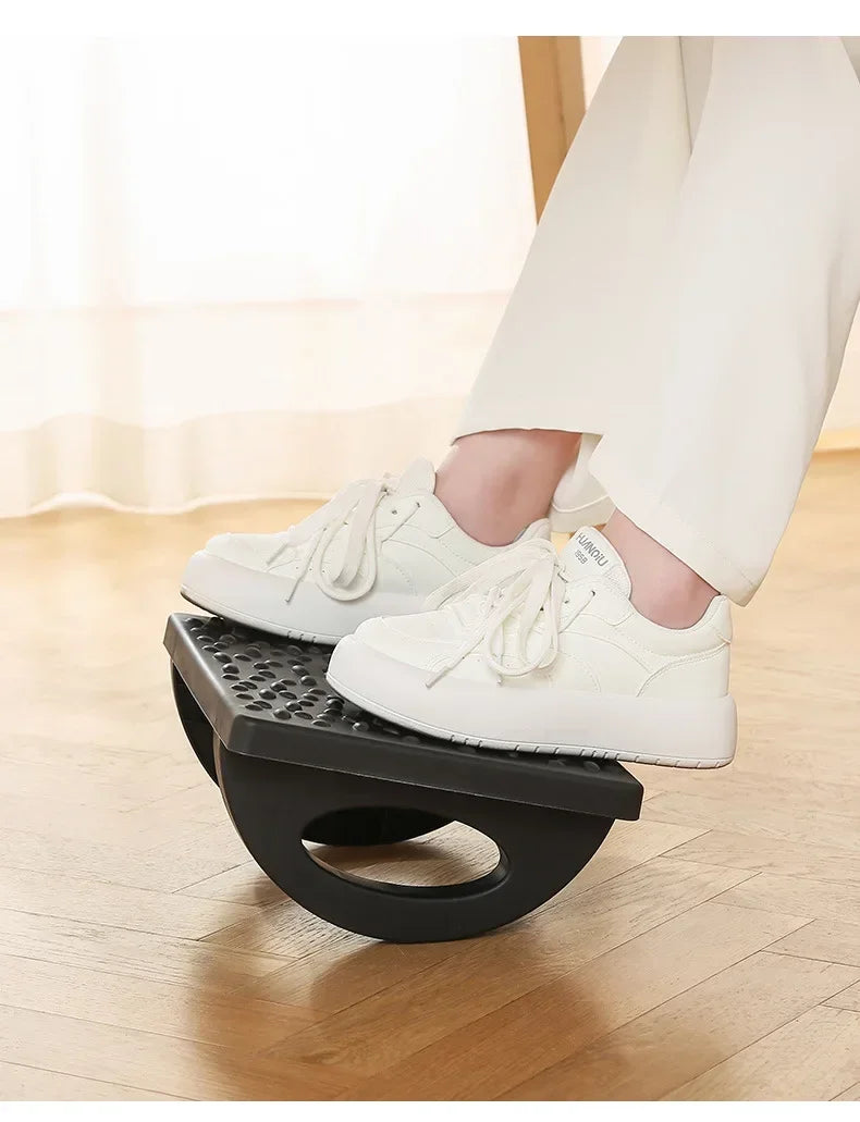 Ergonomic Under-Desk Foot Rest with Massage Rollers – Portable Foot Stool for Home & Office