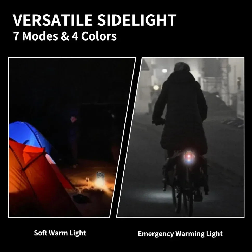 Mini Portable LED Flashlight with Side COB Light Magnetic Tail USB Rechargeable Torch for Camping Outdoor Emergency Work Lightin
