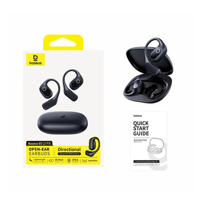 Baseus Eli 2i Fit Słuchawki otwarte True Wireless Bluetooth 6.0 z zaczepami na uszy Wodoodporne słuchawki sportowe IPX5 Wzmocnienie basów